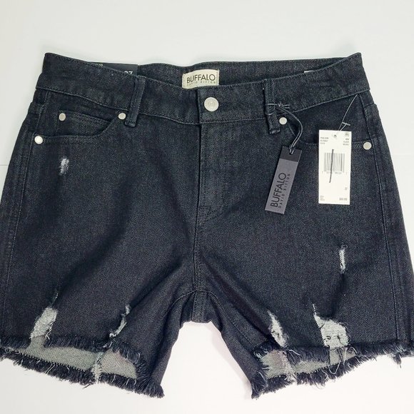 Buffalo David Bitton Black Ripped Shorts - Picture 1 of 7